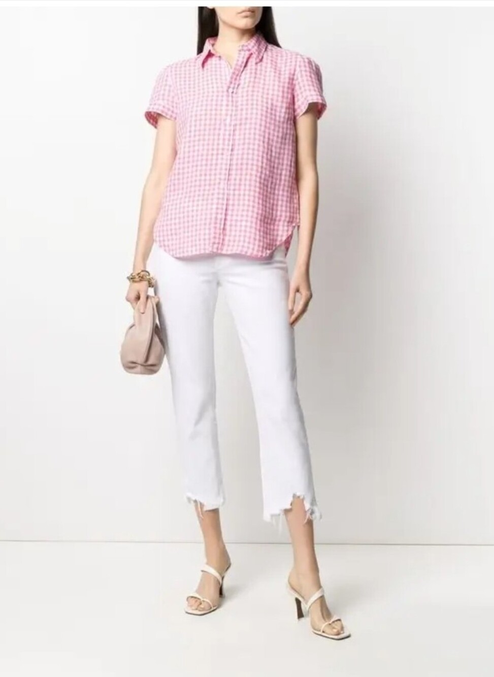 Ralph Lauren-Pink & White Gingham Button-Up Shirt